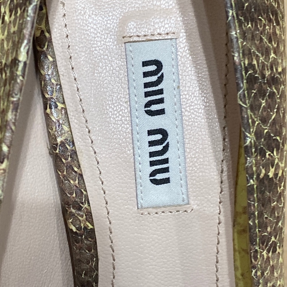 Miu Miu Python Snakeskin Leather Heels Open Toe M… - image 6